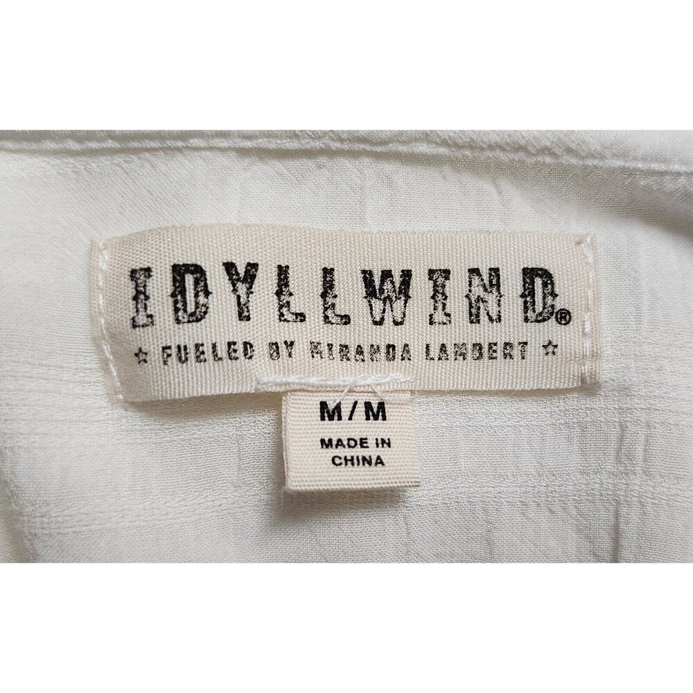 Idyllwind Miranda Lambert Cherry Street Top Womens Size M White V-Neck Lace - Picture 4 of 8